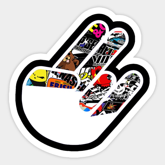 jdm finger symbol Sticker by Ajiw